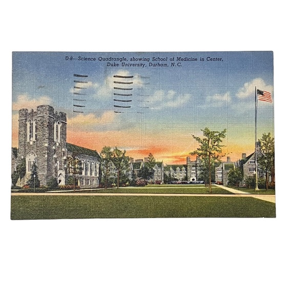 Duke University Durham North Carolina Vintage 1950s Linen Postcards Lot of 4 - Picture 4 of 6